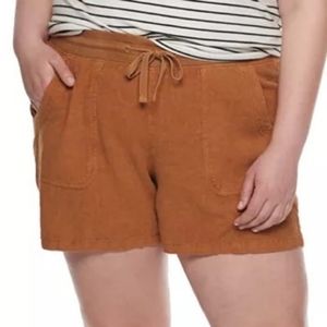 NWT Evri Linen Utility Drawstring Shorts Size 20W
